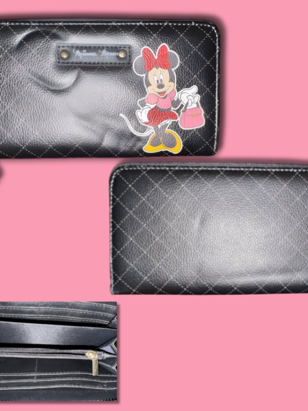 🎀 Disney Parks Minnie Mouse Handbag & Wallet Set – Black & Red Polka Dot 🎀 - Picture 4 of 4